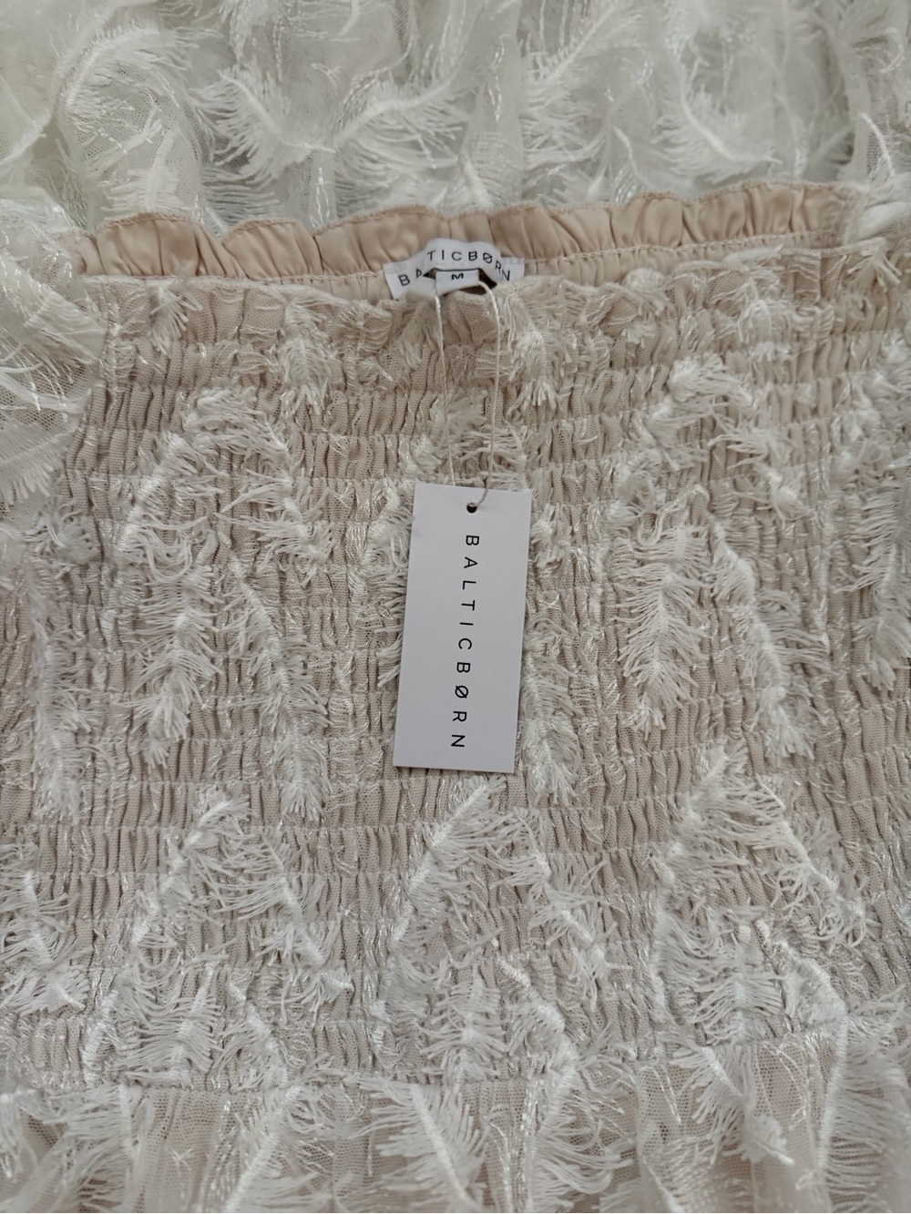Baltic Born Ivory Off-Shoulder Smocked Tiered Maxi Dress - Picture 9 of 10